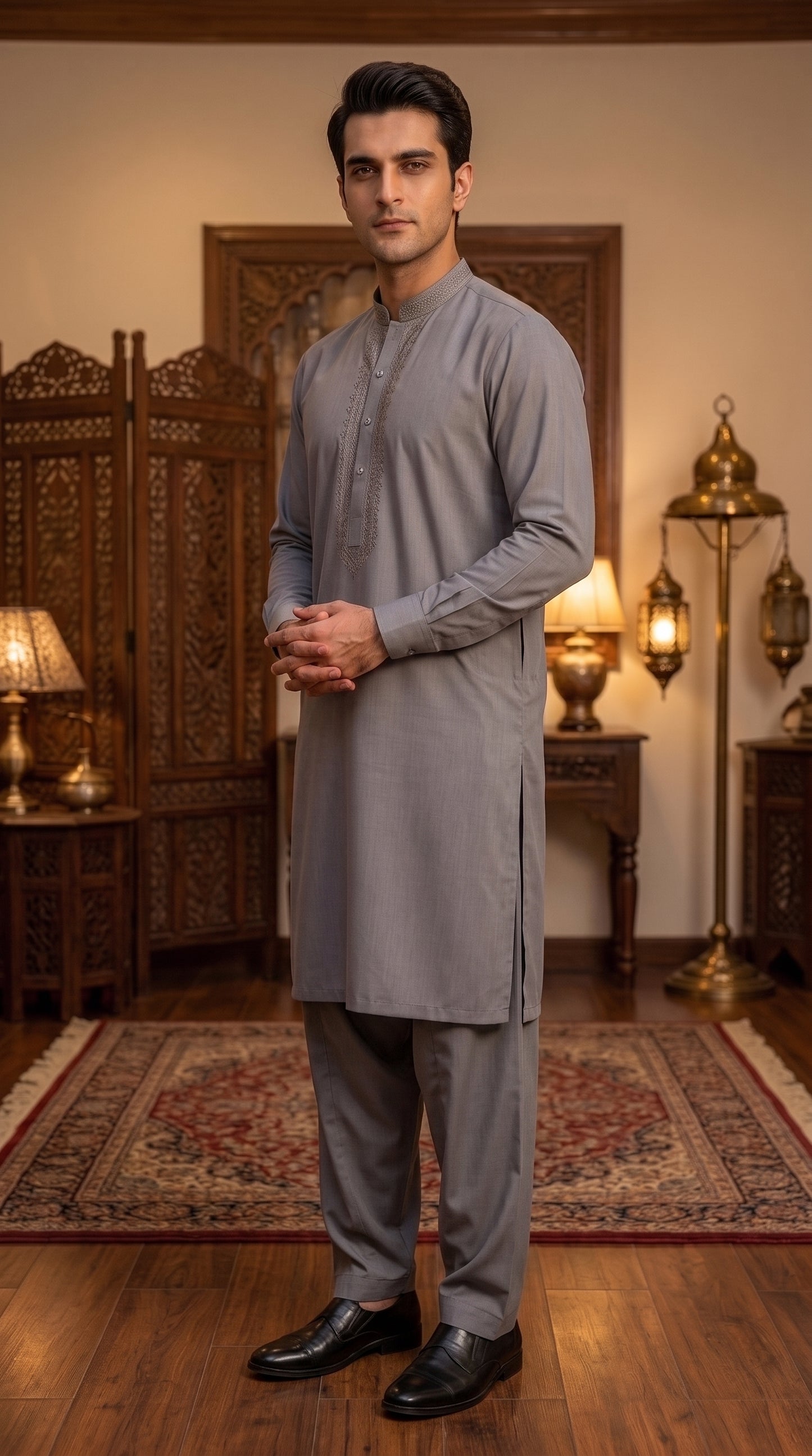 Grey Unstitched Suit – Premium Wash & Wear Fabric