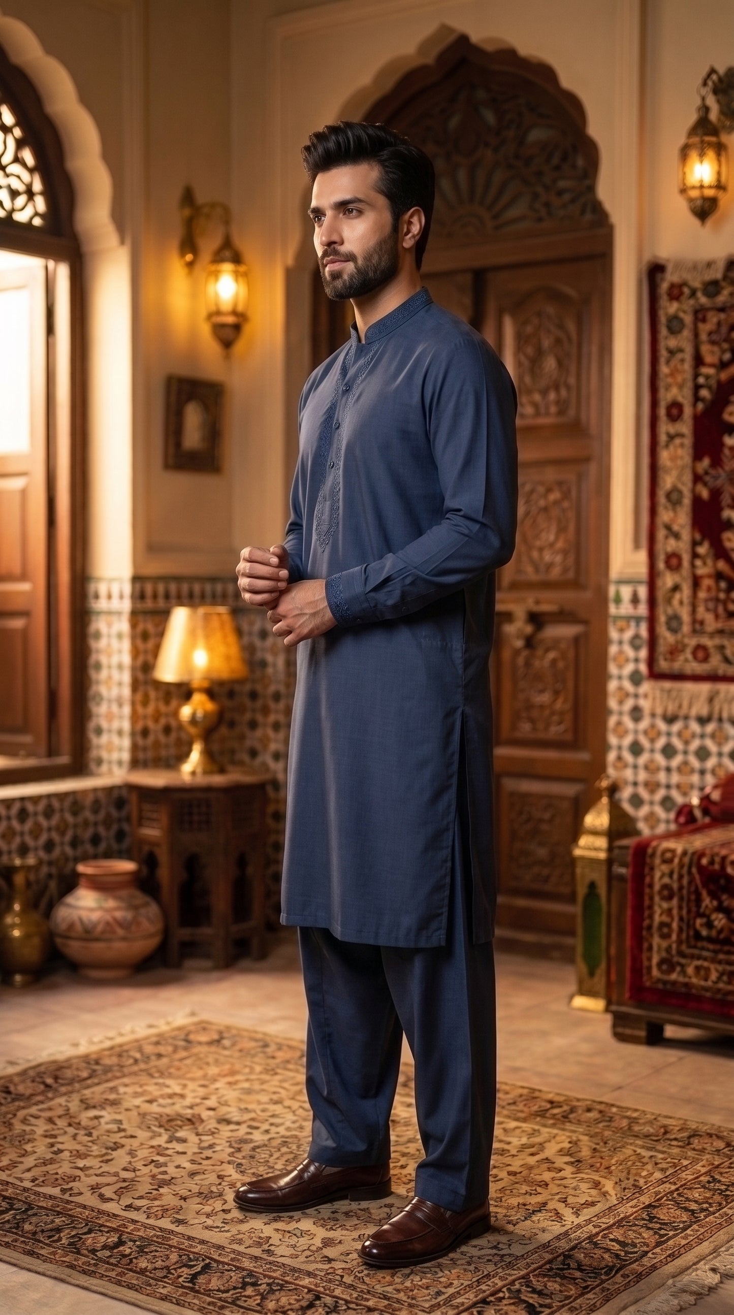 Navy Blue Unstitched Suit