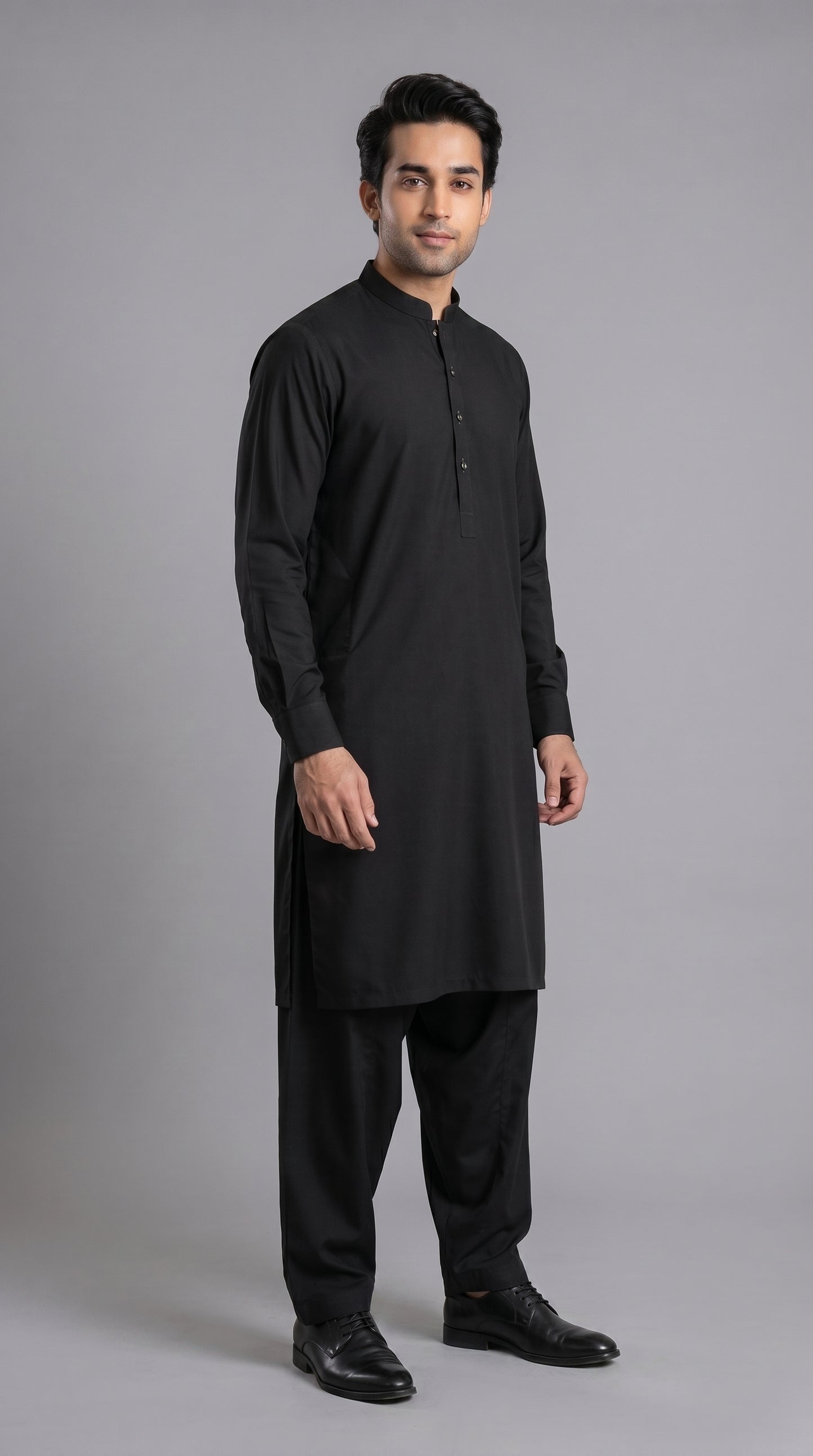 Classic Black Wash & Wear Shalwar Qameez