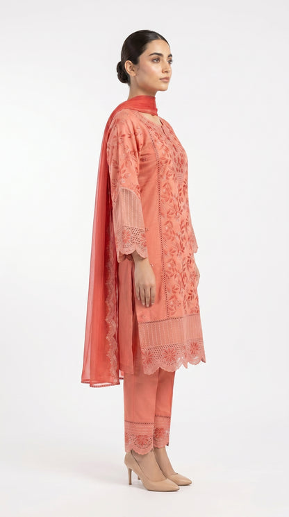 Pink Floral Lace Suit stich