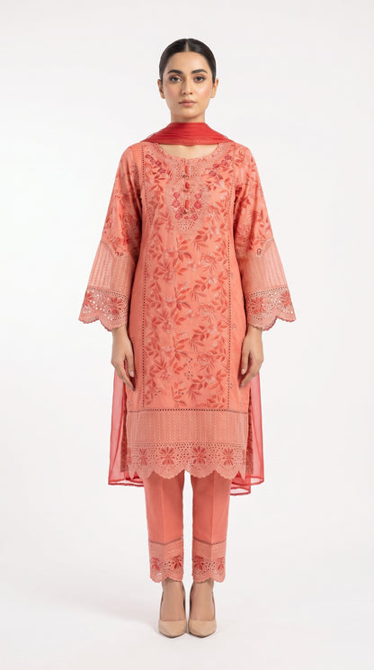Pink Floral Lace Suit stich