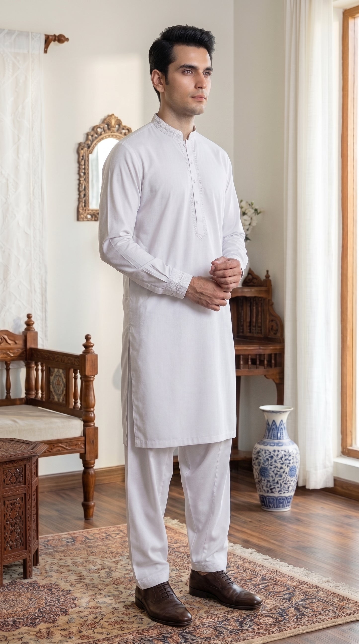 Pure White Unstitched Suit – Premium Fabric