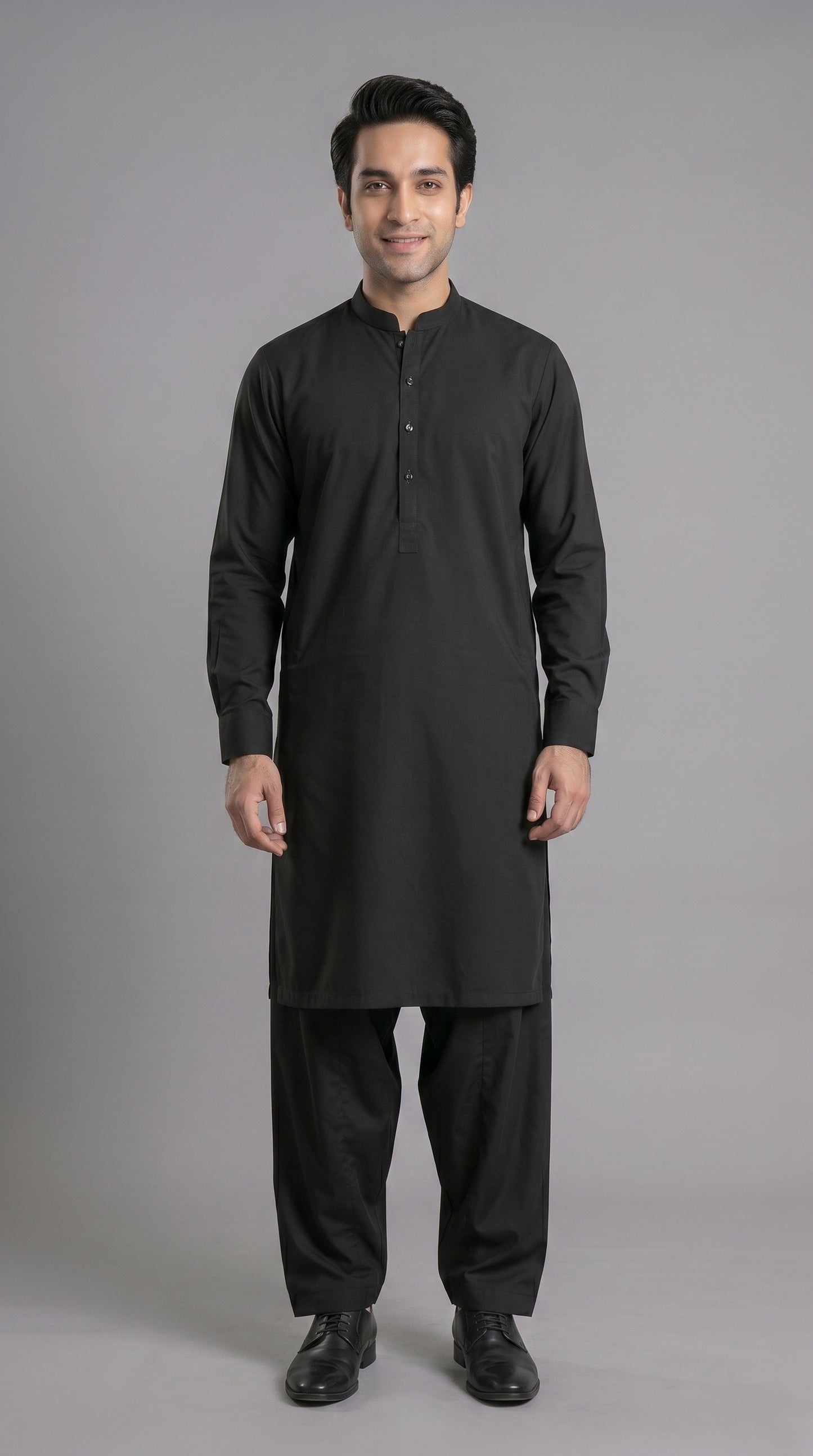 Classic Black Wash & Wear Shalwar Qameez