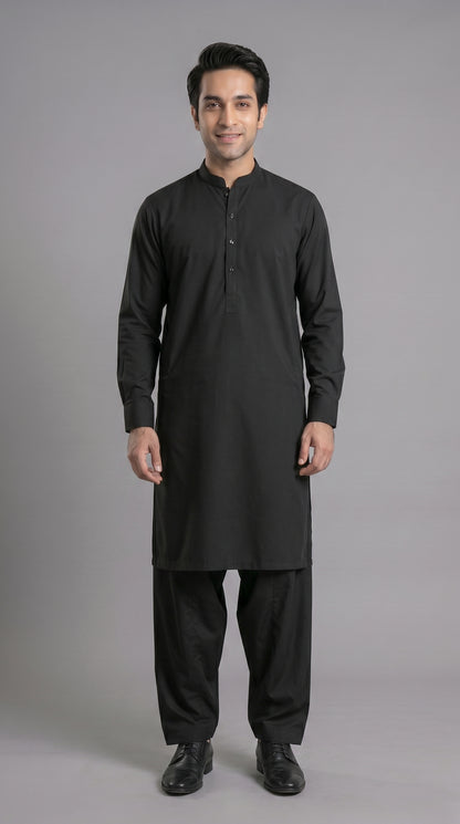 Classic Black Wash & Wear Shalwar Qameez